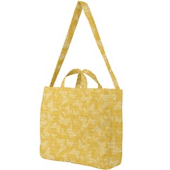 Saffron Yellow Butterflies Batik Square Shoulder Tote Bag by SpinnyChairDesigns