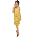 Saffron Yellow Butterflies Batik Waist Tie Cover Up Chiffon Dress View1