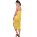 Saffron Yellow Butterflies Batik Waist Tie Cover Up Chiffon Dress View2