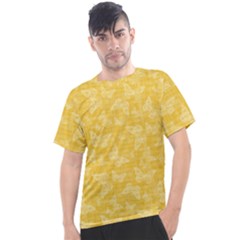 Saffron Yellow Butterflies Batik Men s Sport Top by SpinnyChairDesigns