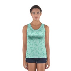 Biscay Green Monarch Butterflies Sport Tank Top 