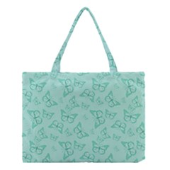 Biscay Green Monarch Butterflies Medium Tote Bag by SpinnyChairDesigns