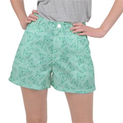 Biscay Green Monarch Butterflies Ripstop Shorts by SpinnyChairDesigns