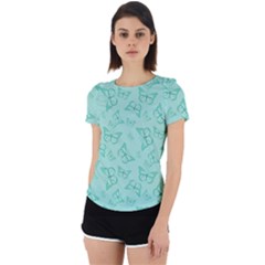 Biscay Green Monarch Butterflies Back Cut Out Sport Tee by SpinnyChairDesigns