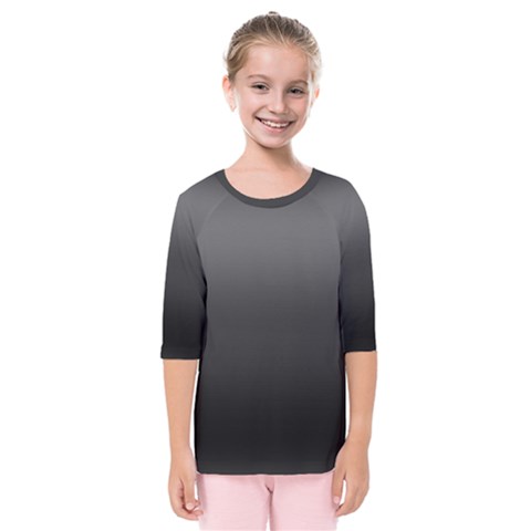 Black Gradient Ombre Color Kids  Quarter Sleeve Raglan Tee by SpinnyChairDesigns