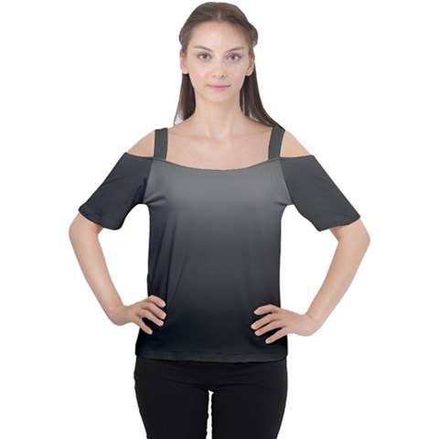 Black Gradient Ombre Color Cutout Shoulder Tee by SpinnyChairDesigns