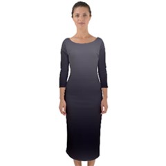 Black Gradient Ombre Color Quarter Sleeve Midi Bodycon Dress by SpinnyChairDesigns