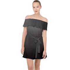 Black Gradient Ombre Color Off Shoulder Chiffon Dress by SpinnyChairDesigns