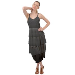 Black Gradient Ombre Color Layered Bottom Dress by SpinnyChairDesigns