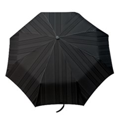 Pitch Black Color Stripes Folding Umbrellas by SpinnyChairDesigns