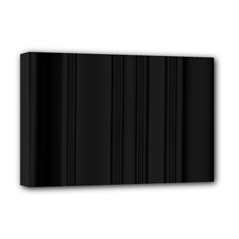 Pitch Black Color Stripes Deluxe Canvas 18  X 12  (stretched) by SpinnyChairDesigns