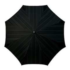 Pitch Black Color Stripes Golf Umbrellas by SpinnyChairDesigns