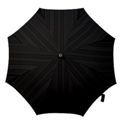 Pitch Black Color Stripes Hook Handle Umbrellas (large) by SpinnyChairDesigns