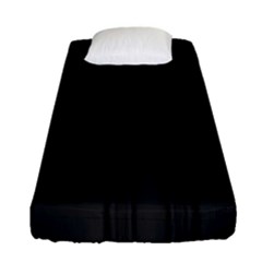 Pitch Black Color Stripes Fitted Sheet (single Size) by SpinnyChairDesigns