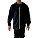 Pitch Black Color Stripes Kids  Hooded Windbreaker View1