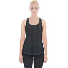 Pitch Black Color Stripes Piece Up Tank Top by SpinnyChairDesigns