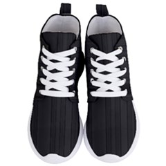 Pitch Black Color Stripes Women s Lightweight High Top Sneakers by SpinnyChairDesigns