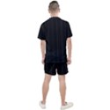 Pitch Black Color Stripes Men s Mesh Tee and Shorts Set View2