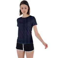 Pitch Black Color Stripes Back Circle Cutout Sports Tee by SpinnyChairDesigns