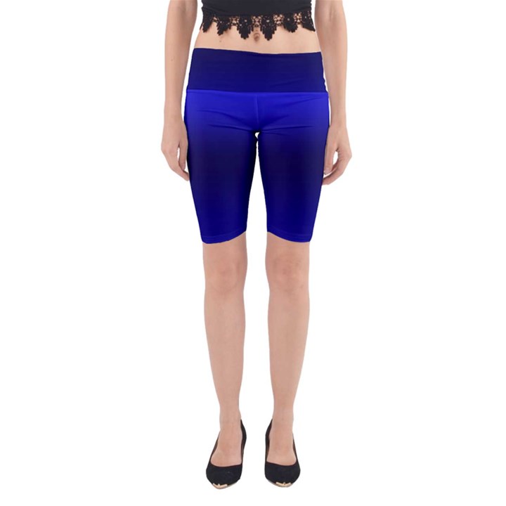 Cobalt Blue Gradient Ombre Color Yoga Cropped Leggings