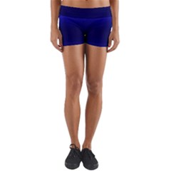 Cobalt Blue Gradient Ombre Color Yoga Shorts by SpinnyChairDesigns