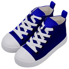 Cobalt Blue Gradient Ombre Color Kids  Mid-top Canvas Sneakers by SpinnyChairDesigns