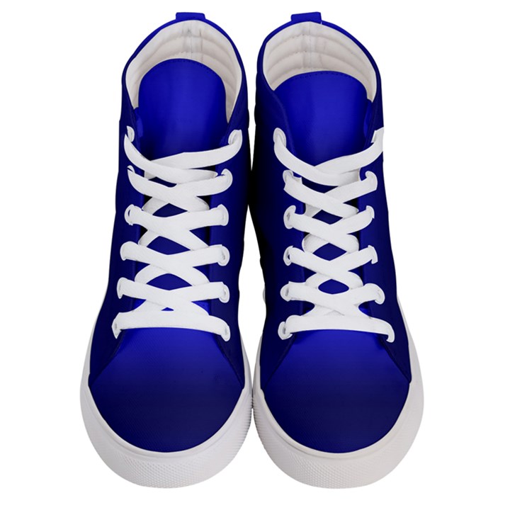 Cobalt Blue Gradient Ombre Color Women s Hi-Top Skate Sneakers