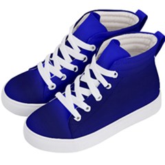 Cobalt Blue Gradient Ombre Color Kids  Hi-top Skate Sneakers by SpinnyChairDesigns