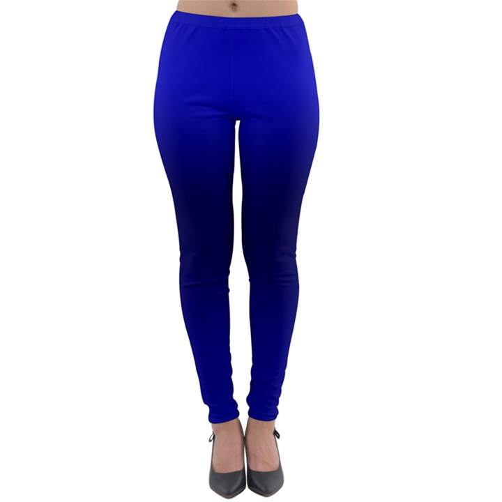 Cobalt Blue Gradient Ombre Color Lightweight Velour Leggings