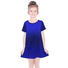 Cobalt Blue Gradient Ombre Color Kids  Simple Cotton Dress by SpinnyChairDesigns