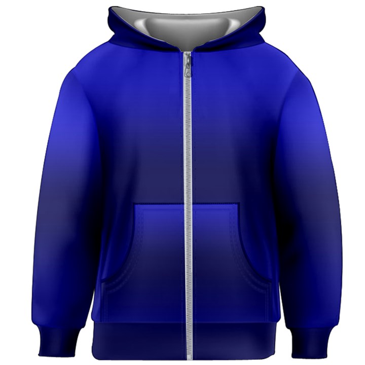 Cobalt Blue Gradient Ombre Color Kids  Zipper Hoodie Without Drawstring