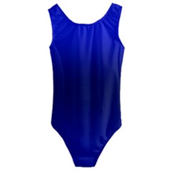 Cobalt Blue Gradient Ombre Color Kids  Cut-out Back One Piece Swimsuit by SpinnyChairDesigns