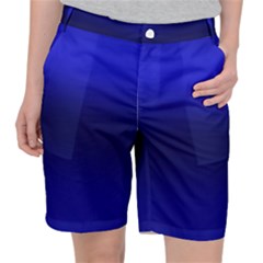 Cobalt Blue Gradient Ombre Color Pocket Shorts by SpinnyChairDesigns