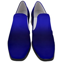 Cobalt Blue Gradient Ombre Color Women Slip On Heel Loafers by SpinnyChairDesigns