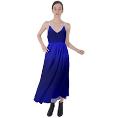 Cobalt Blue Gradient Ombre Color Tie Back Maxi Dress by SpinnyChairDesigns