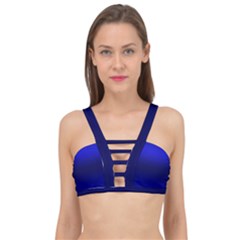 Cobalt Blue Gradient Ombre Color Cage Up Bikini Top by SpinnyChairDesigns