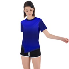 Cobalt Blue Gradient Ombre Color Asymmetrical Short Sleeve Sports Tee by SpinnyChairDesigns