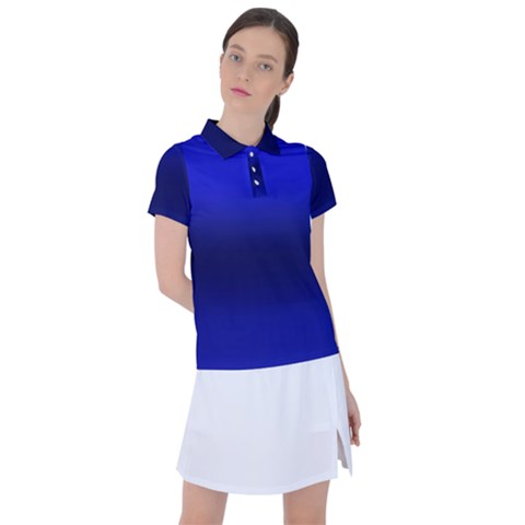 Cobalt Blue Gradient Ombre Color Women s Polo Tee by SpinnyChairDesigns