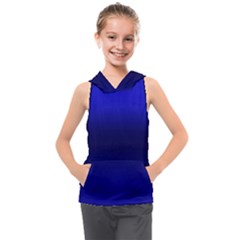 Cobalt Blue Gradient Ombre Color Kids  Sleeveless Hoodie by SpinnyChairDesigns