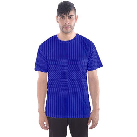 Cobalt Blue Color Stripes Men s Sport Mesh Tee by SpinnyChairDesigns