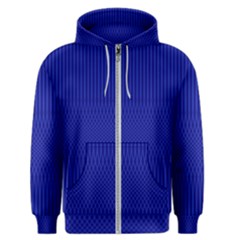 Cobalt Blue Color Stripes Men s Zipper Hoodie by SpinnyChairDesigns