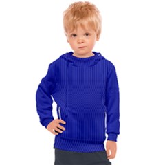 Cobalt Blue Color Stripes Kids  Hooded Pullover by SpinnyChairDesigns