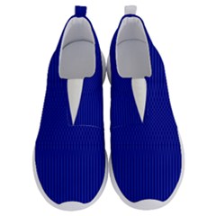 Cobalt Blue Color Stripes No Lace Lightweight Shoes by SpinnyChairDesigns