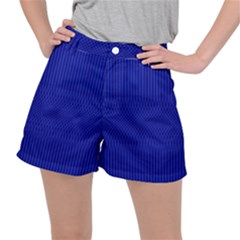 Cobalt Blue Color Stripes Ripstop Shorts by SpinnyChairDesigns