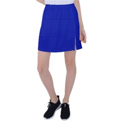 Cobalt Blue Color Stripes Tennis Skirt