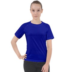 Cobalt Blue Color Stripes Women s Sport Raglan Tee