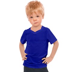 Cobalt Blue Color Stripes Kids  Sports Tee