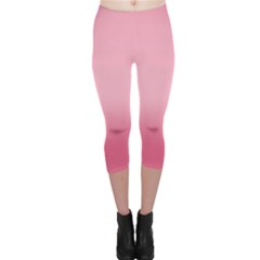 Blush Pink Color Gradient Ombre Capri Leggings  by SpinnyChairDesigns