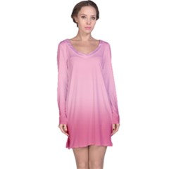 Blush Pink Color Gradient Ombre Long Sleeve Nightdress by SpinnyChairDesigns