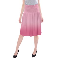 Blush Pink Color Gradient Ombre Midi Beach Skirt by SpinnyChairDesigns